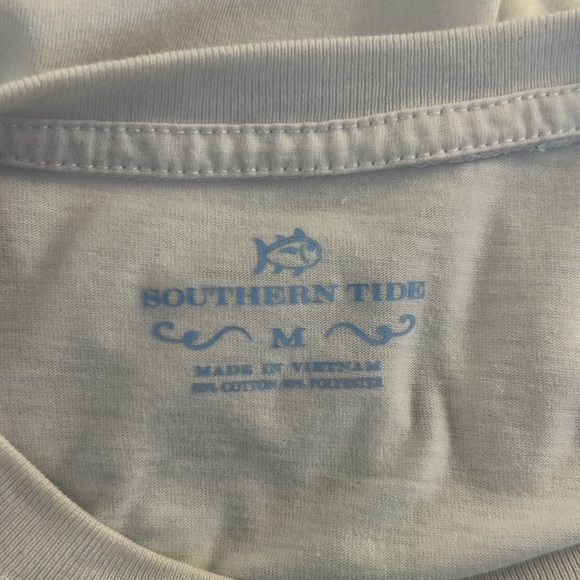 Southern Tide Summer White Pastel Shell Print Short Sleeve T-Shirt Size Medium - Picture 5 of 5